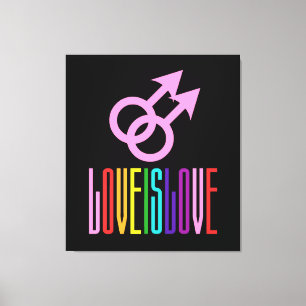 Kärlek är Kärlek Gay Relationship LGBT Rainbow Fär Canvastryck