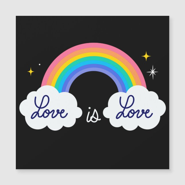 Kärlek är kärlek. HBT+pride. Rainbow Car Magnet (Framsida)