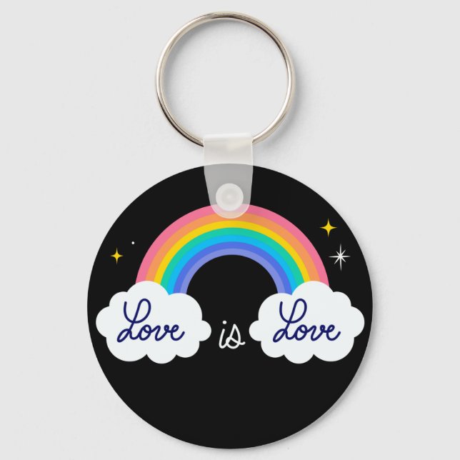 Kärlek är kärlek. HBT+pride. Regnbåge Nyckelring (Framsida)