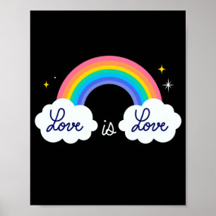 Kärlek är kärlek. HBT+pride. Regnbåge Poster