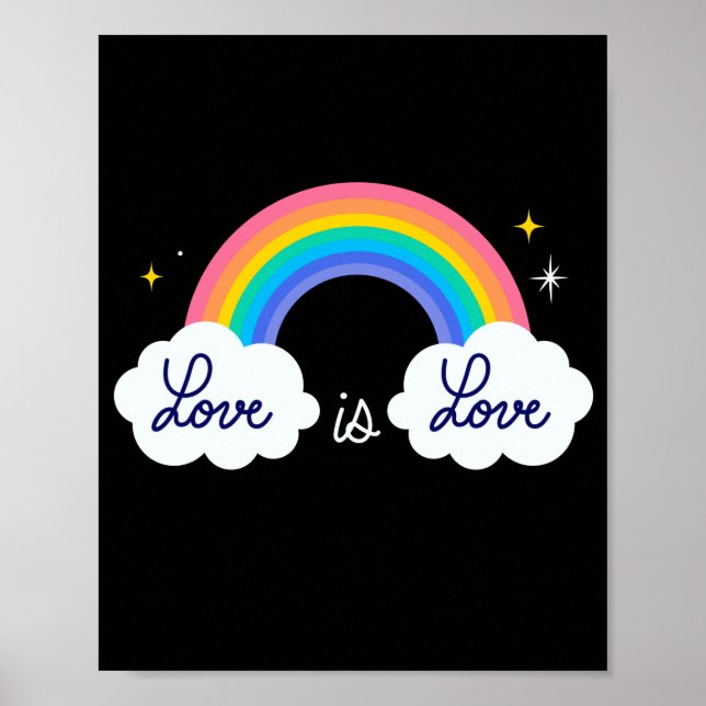 Kärlek är kärlek. HBT+pride. Regnbåge Poster (Framsidan)