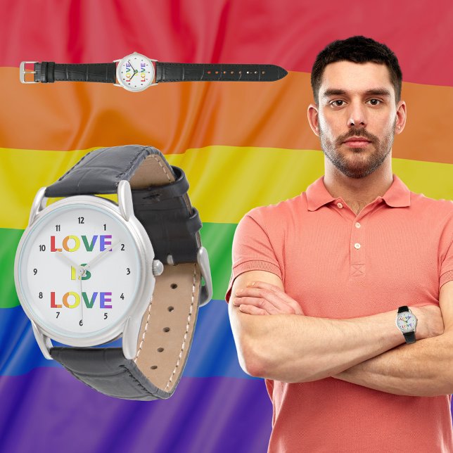Kärlek är Kärlek HBT-Pridet Armbandsur (Love is Love LGBT Pride Watch)
