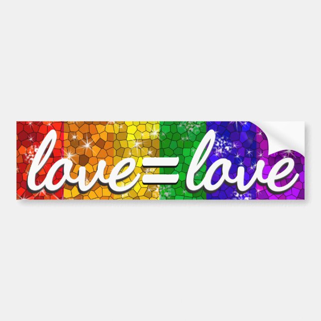 Kärlek är Kärlek HBT T Gay pride Glitter Regbow Fl Bildekal (Framsidan)