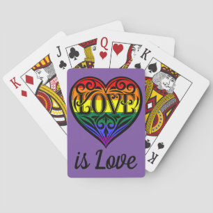 Kärlek är Kärlek HBT TQ Rainbow Heart Casinokort