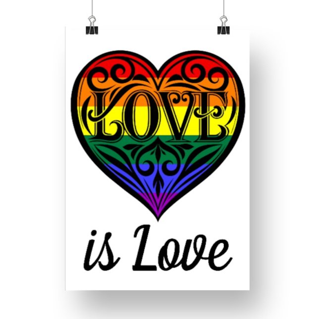 Kärlek är Kärlek HBT TQ Rainbow Heart Fototryck (Skapare uppladdad)