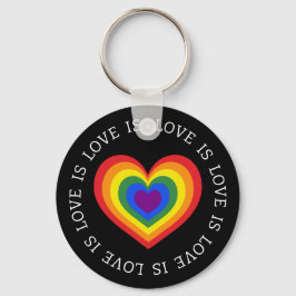 Kärlek är Kärlek HBT TQ Rainbow Heart på Black Nyckelring