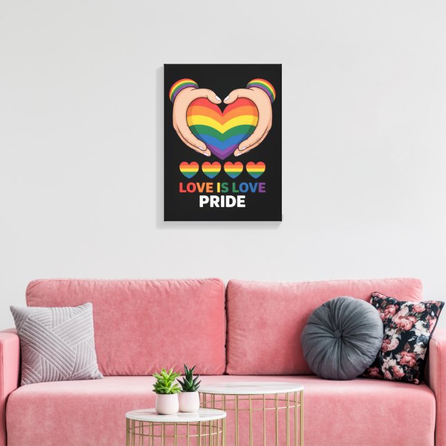 Kärlek är kärlek HBTQ Canvastryck (Insitu (Vardagsrum))