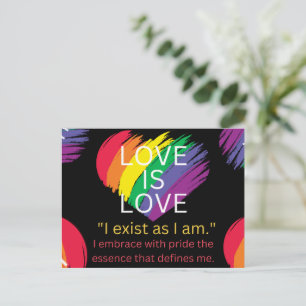 Kärlek är kärlek HBTq-citattecken pridet månad Helg Vykort