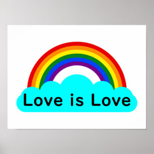 Kärlek är kärlek - HBTQ regnbågsaffisch Poster