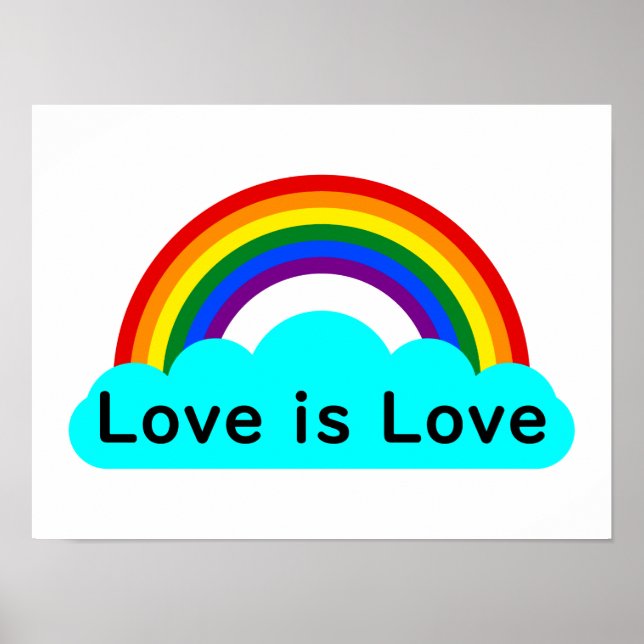 Kärlek är kärlek - HBTQ regnbågsaffisch Poster (Framsidan)