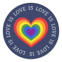 Kärlek är Kärlek HGBTQ Rainbow Heart Navy Blue