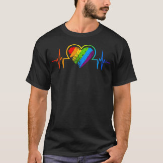 Kärlek är Kärlek Hjärtbeat Regnbåge Lgbt Lesbisk G T Shirt