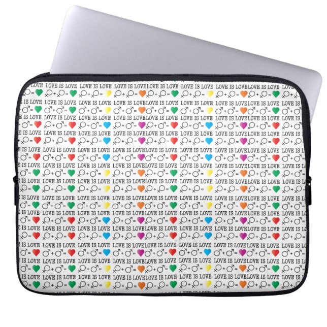 KÄRLEK är KÄRLEK jämlikhetstecknet i regnbåge i fä Laptop Fodral (Framsidan)