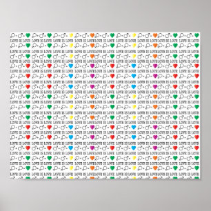 KÄRLEK är KÄRLEK jämlikhetstecknet i regnbåge i fä Poster