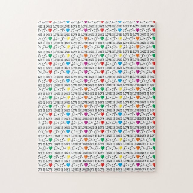 KÄRLEK är KÄRLEK jämlikhetstecknet i regnbåge i fä Pussel (Vertikal)