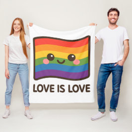 Kärlek är Kärlek - Kawaii Rainbow Design Fleecefilt