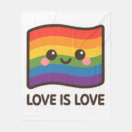 Kärlek är Kärlek - Kawaii Rainbow Design Fleecefilt