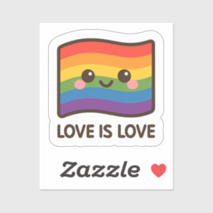 Kärlek är Kärlek - Kawaii Rainbow Design Klistermärken