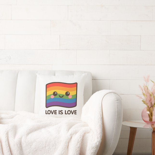 Kärlek är Kärlek - Kawaii Rainbow Design Kudde (Soffa)