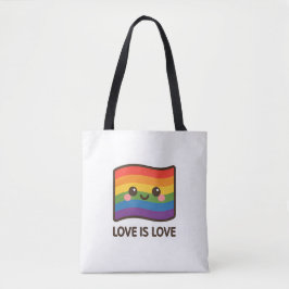 Kärlek är Kärlek - Kawaii Rainbow Design Tygkasse