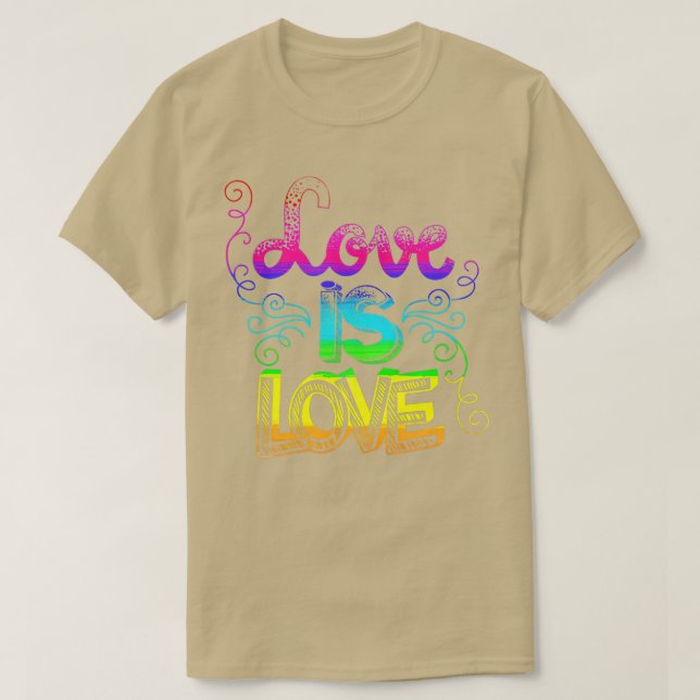 Kärlek är Kärlek LGB LGBQ Gay CSD 2 T Shirt (Design framsida)