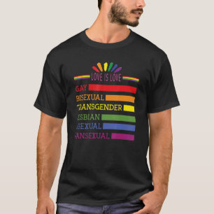 Kärlek är Kärlek LGBT Pride Gay Lesbisk LGBTQ Gend T Shirt