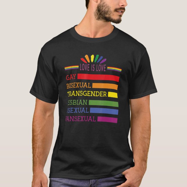 Kärlek är Kärlek LGBT Pride Gay Lesbisk LGBTQ Gend T Shirt (Framsida)