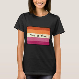 Kärlek är Kärlek, LGBTQ+ Lesbisk Flagga T-Shirt