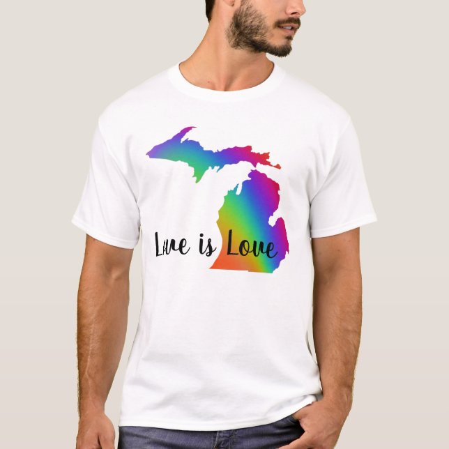 Kärlek är kärlek | Michigan-pridet T Shirt (Framsida)