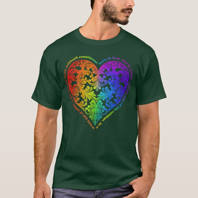 Kärlek är kärlek och det kommer Gradient Heart No3 T Shirt (Framsida)
