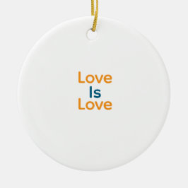 Kärlek är kärlek orange-, blått, färglöst pride, h julgransprydnad keramik