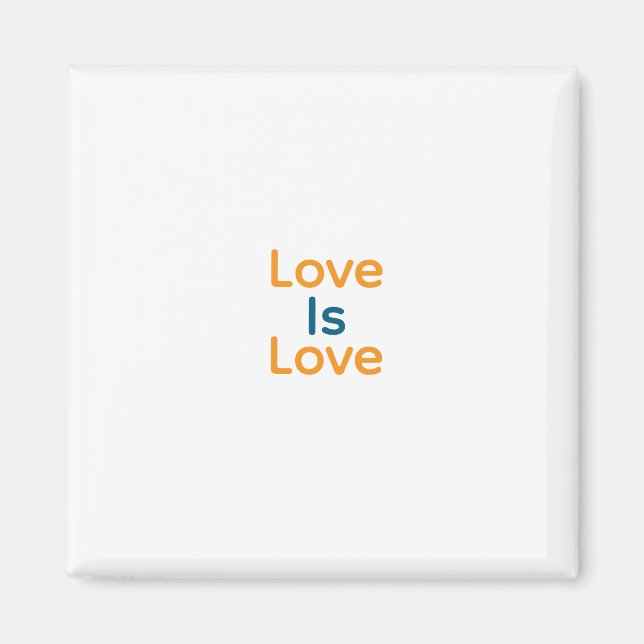 Kärlek är kärlek orange-, blått, färglöst pride, h magnet (Framsidan)
