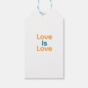 Kärlek är kärlek orange-, blått, färglöst pride, h presentetikett