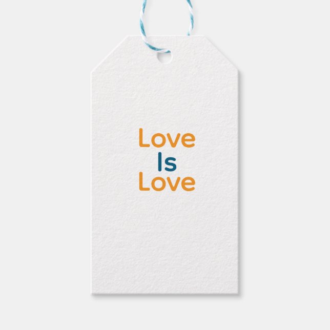 Kärlek är kärlek orange-, blått, färglöst pride, h presentetikett (Framsidan)