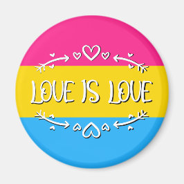 Kärlek är Kärlek Pansexual Pride Flagga Magnet