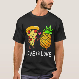 Kärlek är Kärlek Pineapple Pizza förbjuden hawaiia T Shirt