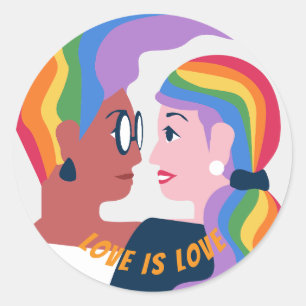 Kärlek är Kärlek Pride Alla hjärtans dag Runt Klistermärke