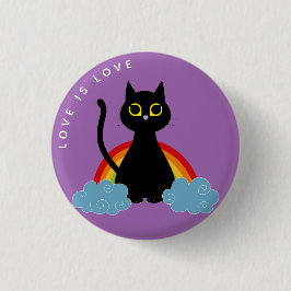 Kärlek är Kärlek Pride Badge - Kuro Catto Rainbow Knapp