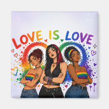 Kärlek är Kärlek Pride Fyrkantig Magnet