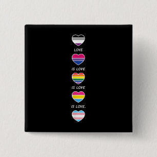 Kärlek är Kärlek Pride HBT ASexual Bi Pansexual Tr Knapp