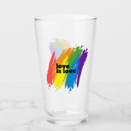 Kärlek är Kärlek Pride HBT TQ Rainbow Motif Glaskopp