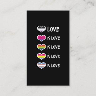 Kärlek är Kärlek Pride LGBT Equal-Höger färgs Visitkort