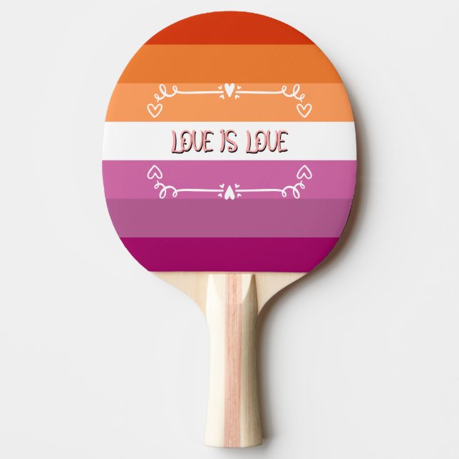 Kärlek är Kärlek Pride Månad Pingis Paddle (Framsidan)