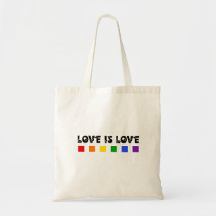 Kärlek är Kärlek Pride minimalistiskt regnbåge Tygkasse