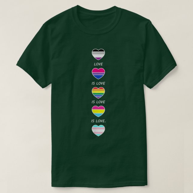 Kärlek är Kärlek Pride Shirt LGBT ASexual Bi Panse T (Design framsida)