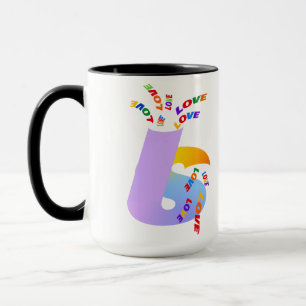 Kärlek är Kärlek Pride Typografi Konst Mugg