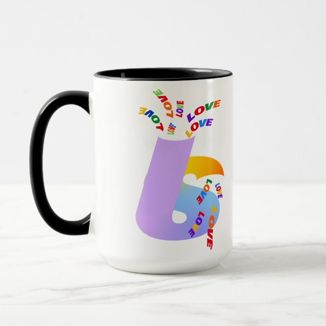 Kärlek är Kärlek Pride Typografi Konst Mugg (Vänster)