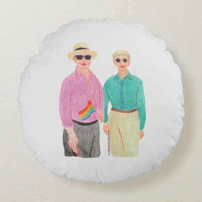 Kärlek är Kärlek Pridets Alla hjärtans dag Rund Kudde (Framsidan)