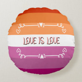 Kärlek är Kärlek Pridets månatliga runda Pillow Rund Kudde