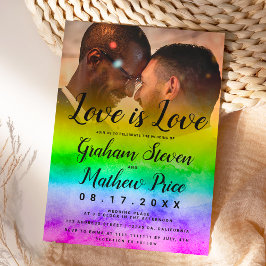 Kärlek är kärlek raimbofoto av som är gay bröllop inbjudningar